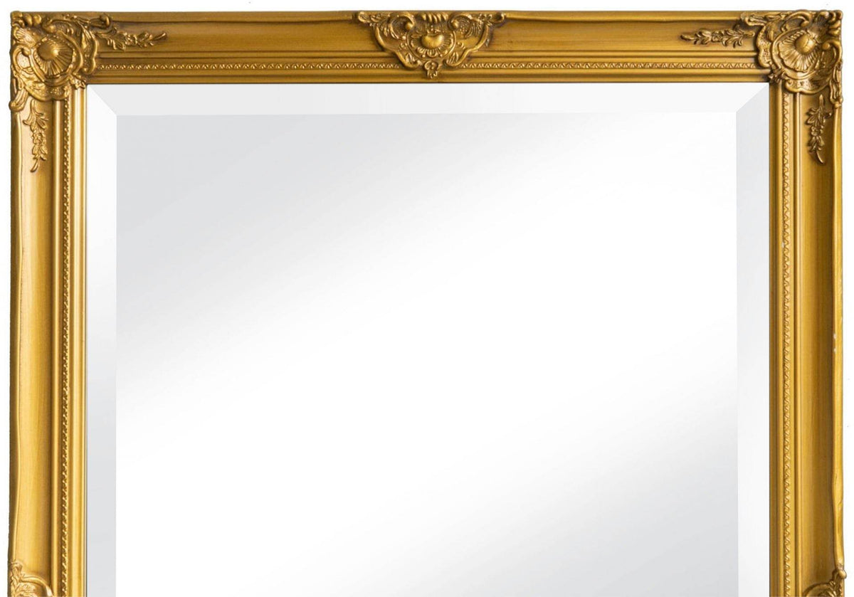 Wandspiegel Holz gold ca.80 x 180cm mit Facettenschliff im Glas Antik-Stil barock - Palo24