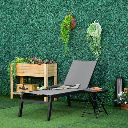 Sonnenliege Gartenliege Relaxliege 5-stufige Rückenlehne Gartenmöbel Alu Grau