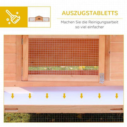 Kleintierstall mit 2 Freigehegen Kaninchenstall Kleintier Kleintierkäfig - Palo24