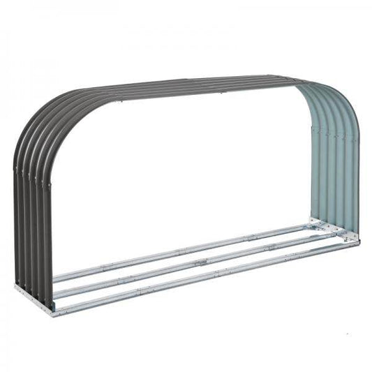 Kaminholzregal Aussen Holzunterstand Kaminholz Stapelhilfe Stahl Grau - Palo24