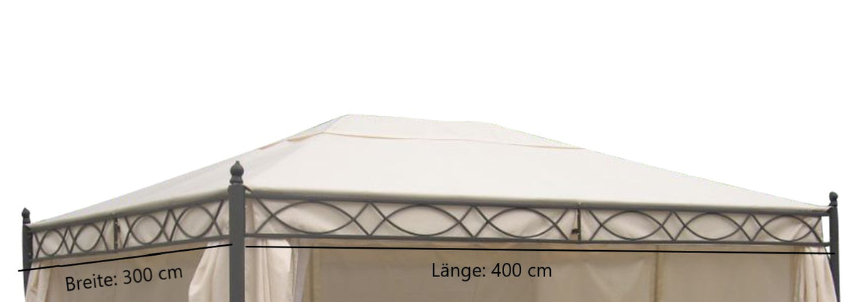 Bâche de toit pour pavillon RIVOLI 3x4 mètres, enduit PVC écru