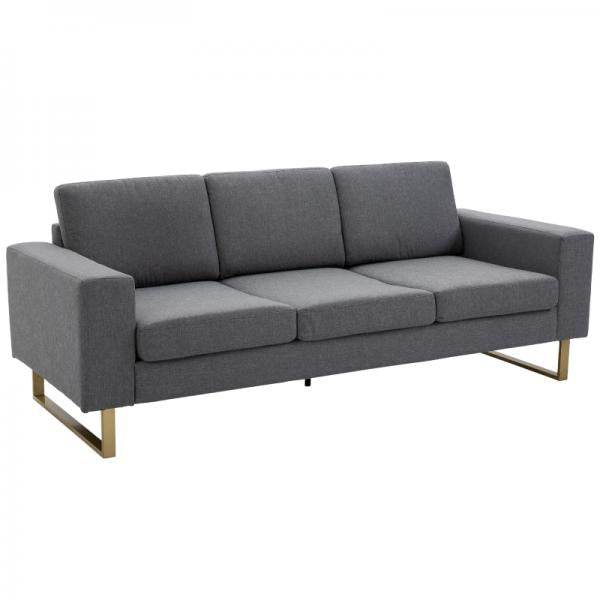 Polstersofa 3-Sitzer Stoffsofa dunkelgrau 200 x 82 x 78 - Palo24
