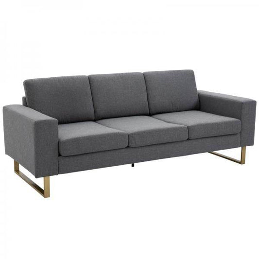Polstersofa 3-Sitzer Stoffsofa dunkelgrau 200 x 82 x 78 - Palo24