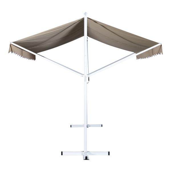 Standmarkise Gartenmarkise mit Faltarm Creme 3m x 3m - Palo24