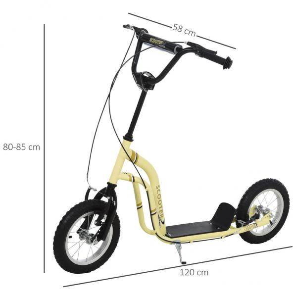 Tretroller Scooter Cityroller Kinder Mädchenroller verstellbar Aluminium Beige - Palo24