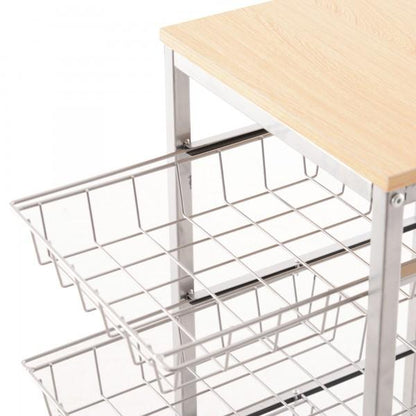Küchenwagen Rollwagen 4-stöckig rollbar Weiss - Palo24
