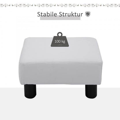 Fußhocker Sitzhocker Eingangbank Rückenfreier Sitzbank Chesterfield Weiss - Palo24