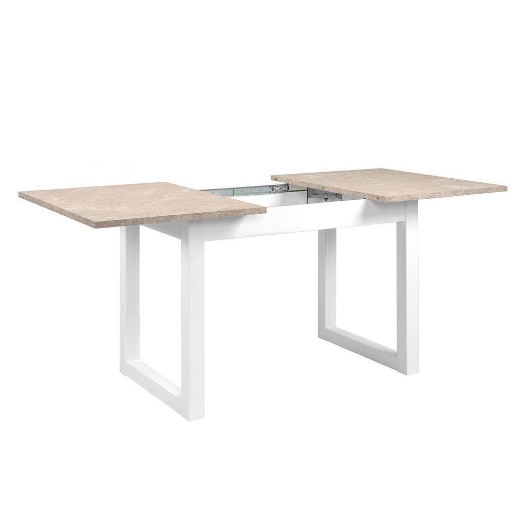 Esstisch ausziehbar 120x80 cm Sandstein Weiss - Palo24