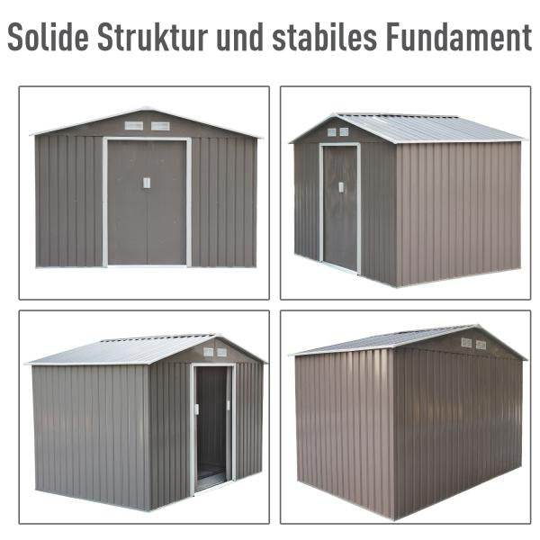 Gerätehaus mit Fundament Geräteschuppen grau - Palo24