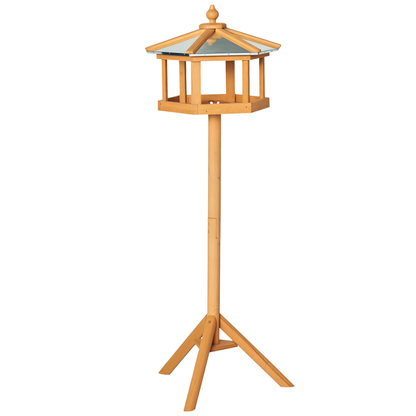 casetta per uccelli | Con supporto e tetto in zinco | pineta | Dimensioni: 40 x 110 cm | marrone e argento