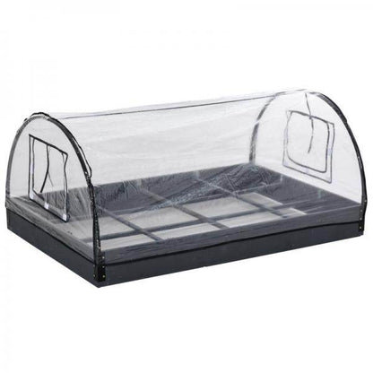 Gewächshaus mit Fenster 12 Gitter Treibhaus Tomatenhaus Frühbeet PVC Stahl Transparent 120 x 79 x 53 cm - Palo24