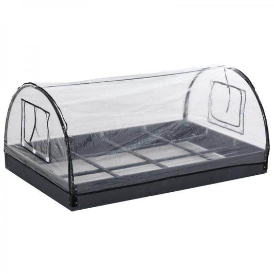 Gewächshaus mit Fenster 12 Gitter Treibhaus Tomatenhaus Frühbeet PVC Stahl Transparent 120 x 79 x 53 cm - Palo24