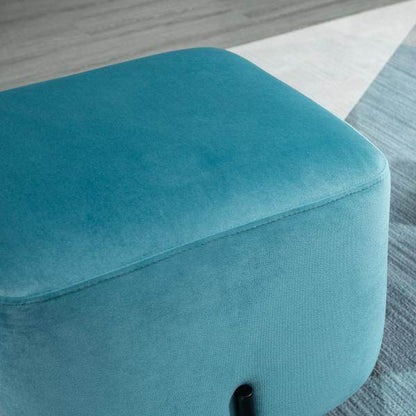 Fusshocker Fussstütze gepolstert Polyester Stahl Türkis - Palo24