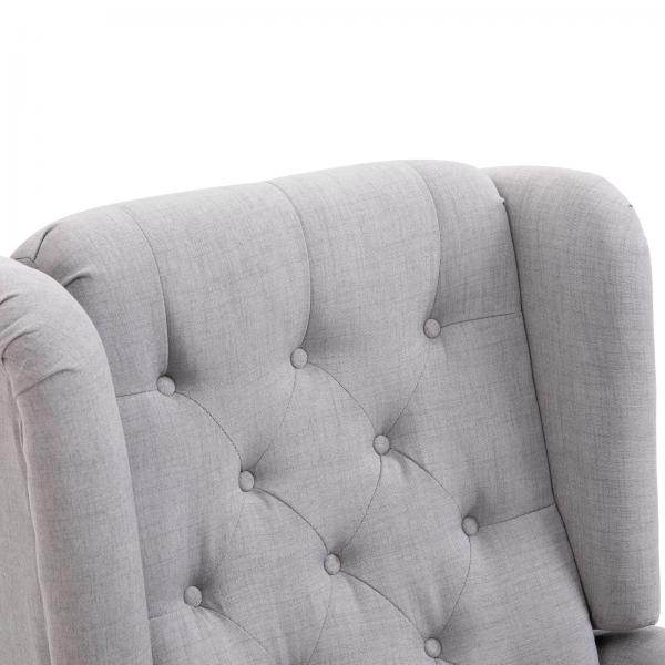 Einzelsessel Relaxsessel Ohrensessel Akzentsessel mit Tufting Polyester Grau - Palo24