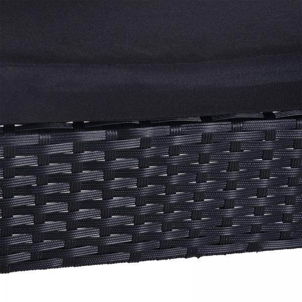 5 tlg Sitzgruppe Polyrattan Gartenset mit Kissen Schwarz - Palo24