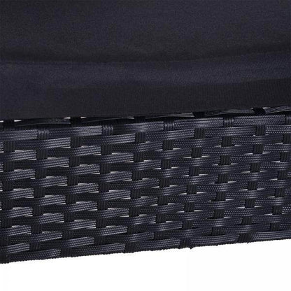 5 tlg Sitzgruppe Polyrattan Gartenset mit Kissen Schwarz - Palo24
