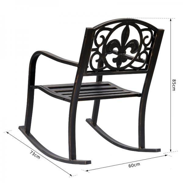 Schaukelstuhl Gartenstuhl antik Metall Bronze - Palo24