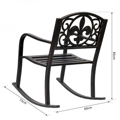 Schaukelstuhl Gartenstuhl antik Metall Bronze - Palo24