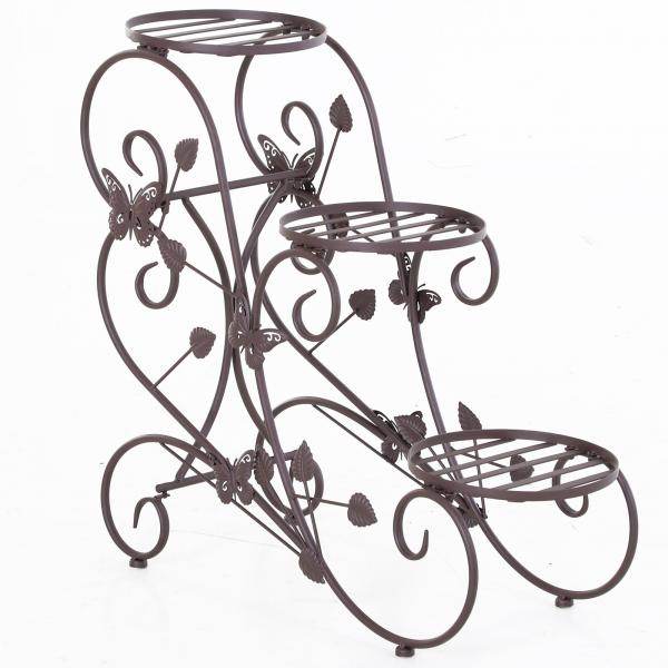 Pflanzenregal Dreistufiger Blumenstand Blumentreppe Metall Bronze - Palo24