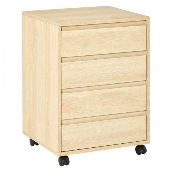 Aktenschrank Rollcontainer Natur 46 cm x 40 cm x 65 cm - Palo24