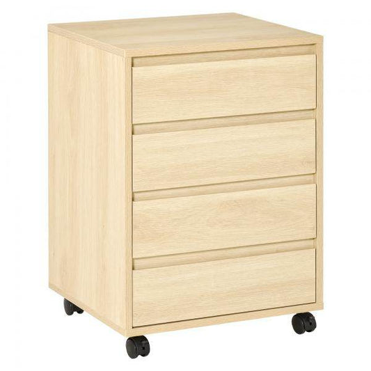 Aktenschrank Rollcontainer Natur 46 cm x 40 cm x 65 cm - Palo24