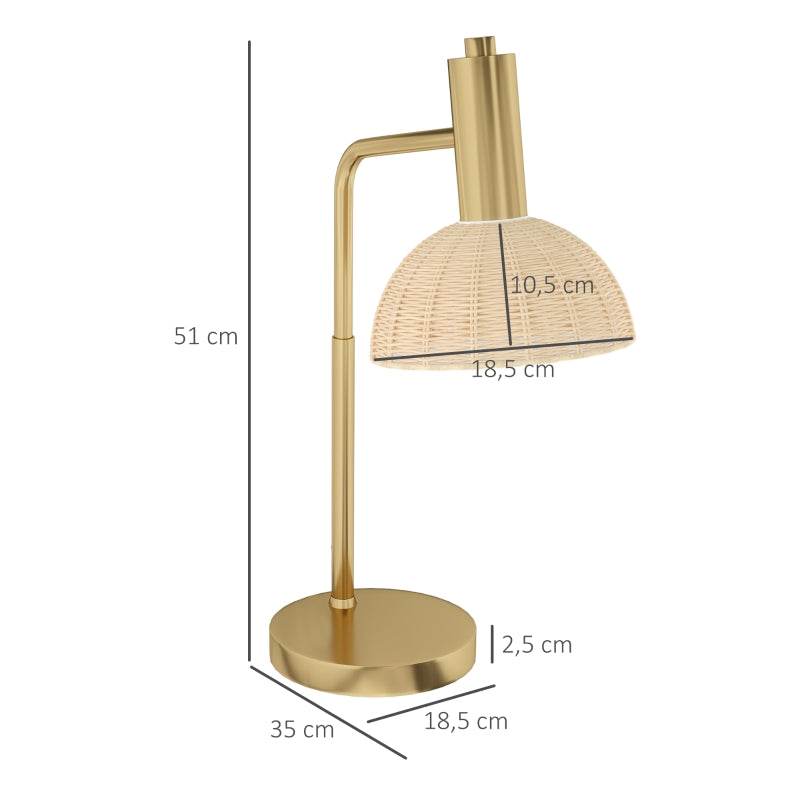 Tischlampe inkl. LED-Birne Bronze+Rattan - Palo24