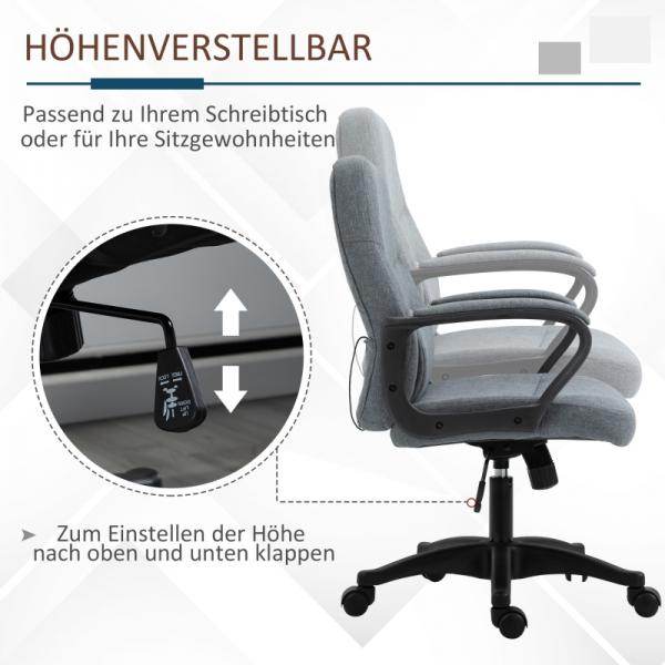 Chefsessel Massagesessel mit USB-Schnittstelle Grau - Palo24