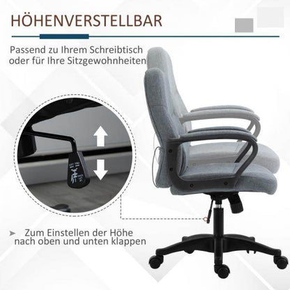 Chefsessel Massagesessel mit USB-Schnittstelle Grau - Palo24