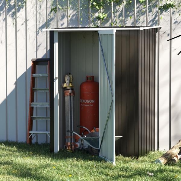 Gerätehaus Gartenhaus Geräteschuppen mit Tür Outdoor Stahl Dunkelgrau - Palo24