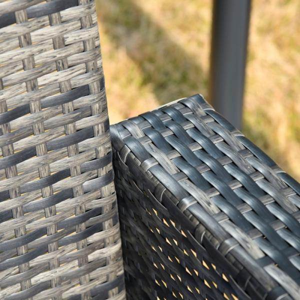Hängebank 2-Sitzer Rattan Gartenschaukel mit Sitzkissen Hängeschaukel Schaukelbank Grau - Palo24