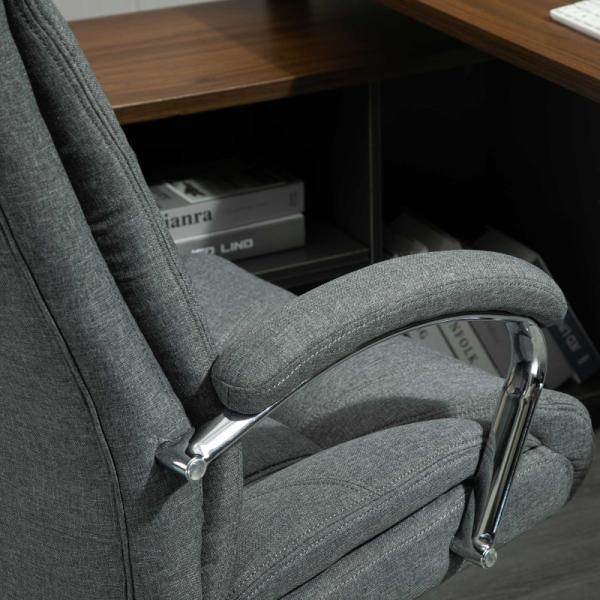 Bürostuhl mit Wippfunktion ergonomischer Stuhl höhenverstellbarer Drehstuhl Nylon Grau - Palo24
