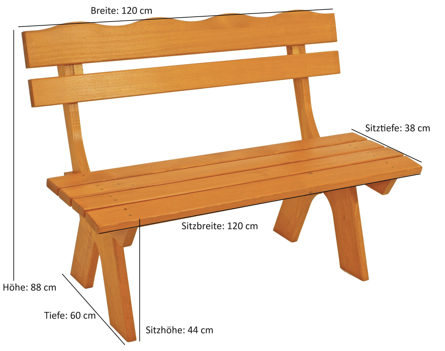 Garnitur FREITAL 3-teilig 120cm, Kiefer imprägniert