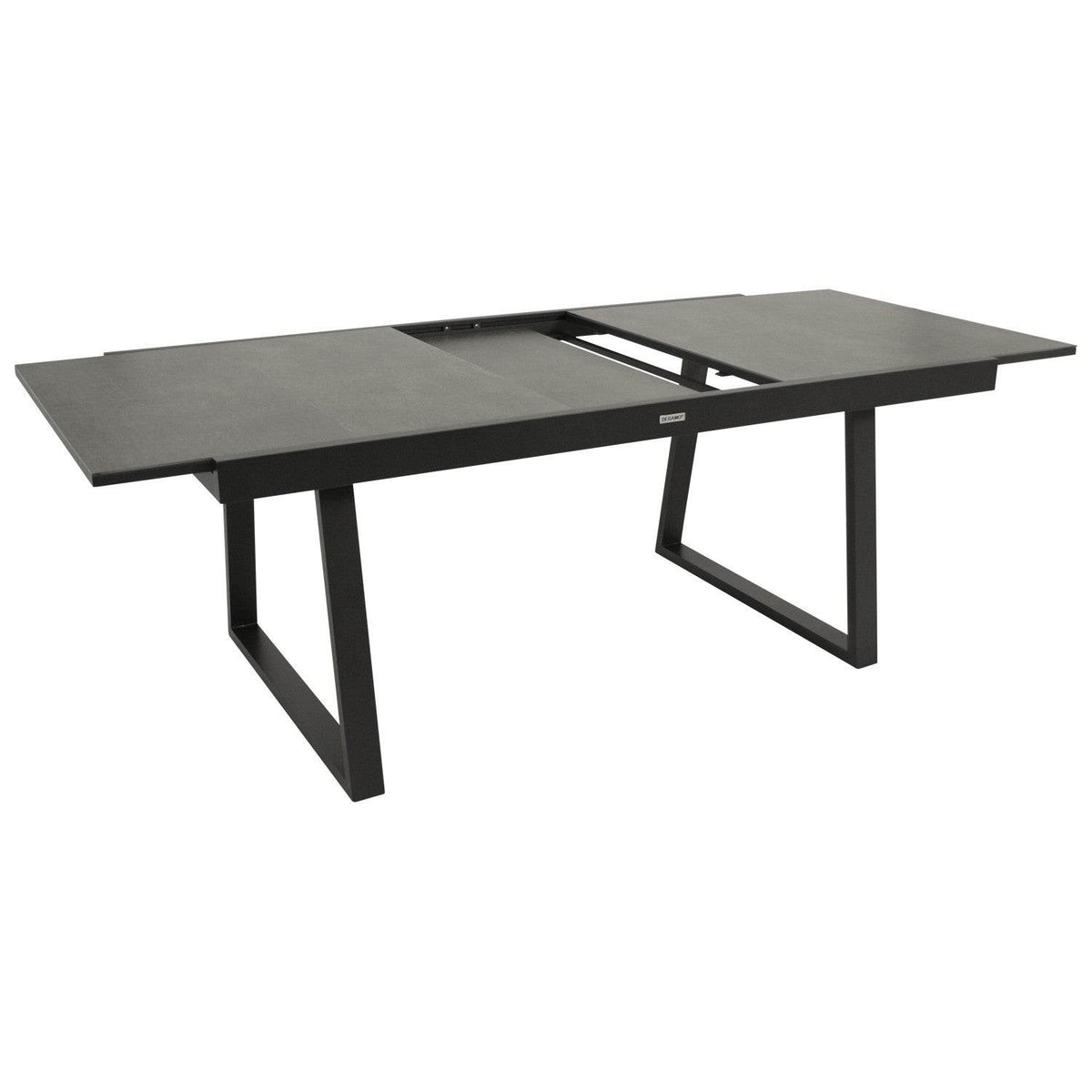 Garnitur REIMS 7-teilig, Alu + Glas + Kunstgewebe schwarz - Palo24