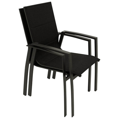 Garnitur REIMS 9-teilig, Alu + Glas + Kunstgewebe schwarz - Palo24