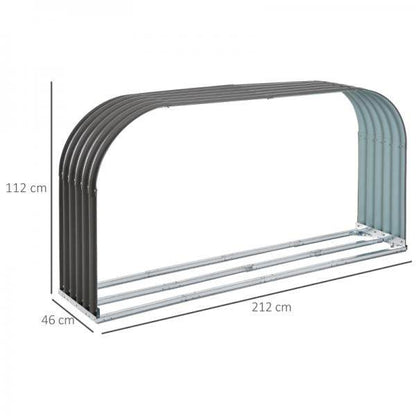 Kaminholzregal Aussen Holzunterstand Kaminholz Stapelhilfe Stahl Grau - Palo24
