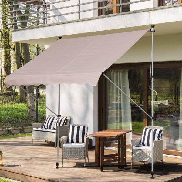 Markise Klemmmarkise Sonnenschutz Beige 200 x 150cm - Palo24