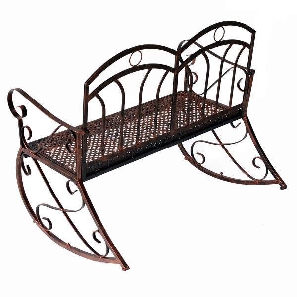 Gartenbank 2-Sitzer Metall Bronze-Rot - Palo24