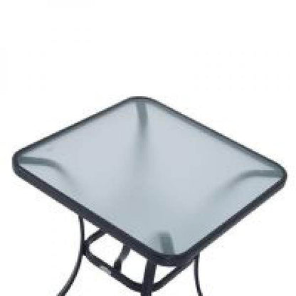 Gartentisch Bistrotisch Hartglas Metall 68,5x68,5cm Schwarz - Palo24
