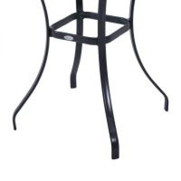 Gartentisch Bistrotisch Hartglas Metall 68,5x68,5cm Schwarz - Palo24