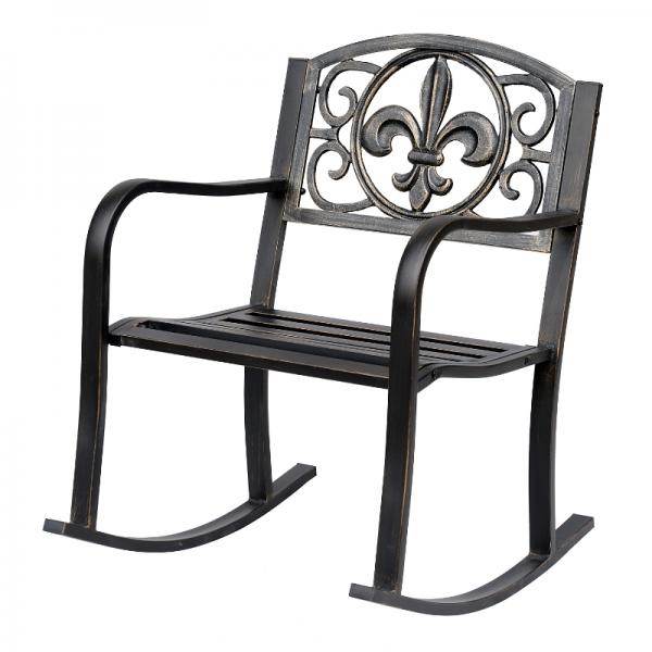 Schaukelstuhl Gartenstuhl antik Metall Bronze - Palo24