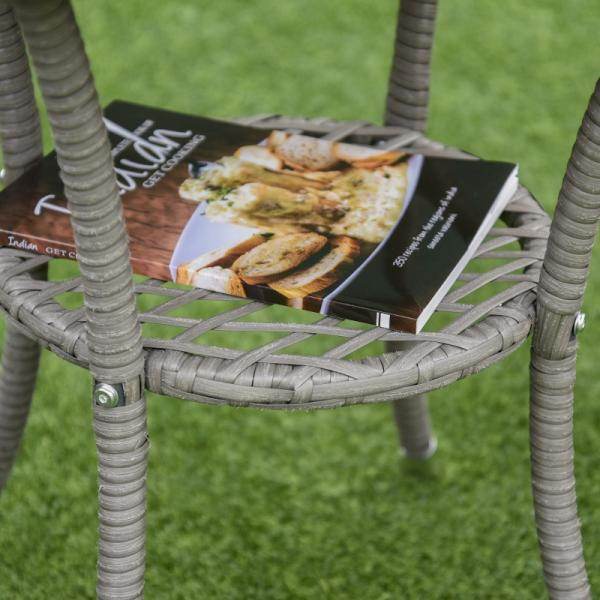 Gartensitzgruppe 3-tlg. Rattenmöbel Polyrattan Set grau - Palo24