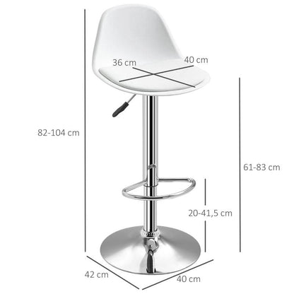 2er Set Barhocker höhenverstellbar weiss - Palo24