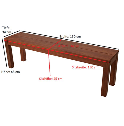 Banquette tabouret 3 places BRASILIA, eucalyptus huilé, certifié FSC®