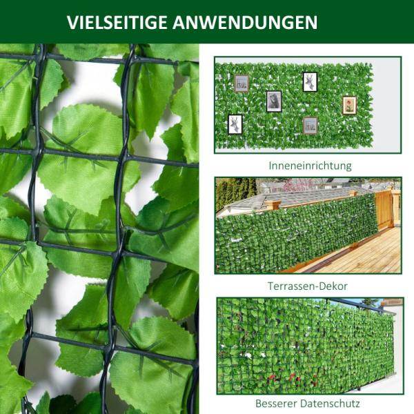 Sichtschutz Künstliche Hecke Wanddekoration 1.5x3m Hellgrün - Palo24