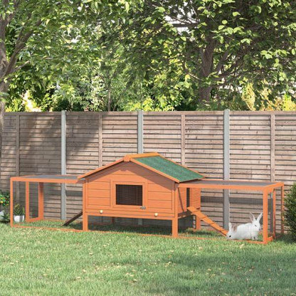 Kleintierstall mit 2 Freigehegen Kaninchenstall Kleintier Kleintierkäfig - Palo24