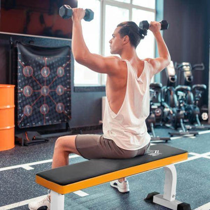 Hantelbank Flachbank Fitnissbank Multifunktion Trainingsbank Stahl Schwarz - Palo24