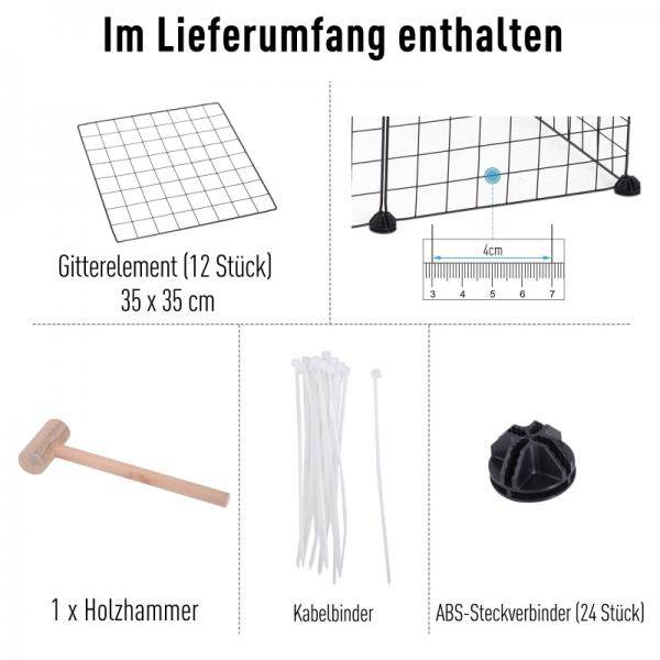 Gittergehege Freigehege Laufgehege für Kleintiere Laufstall Kleintierkäfig - Palo24