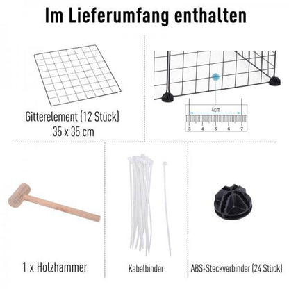 Gittergehege Freigehege Laufgehege für Kleintiere Laufstall Kleintierkäfig - Palo24