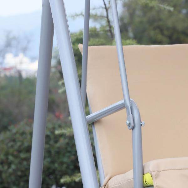 Hollywoodschaukel Gartenschaukel mit Sonnendach 2-Sitzer Beige - Palo24