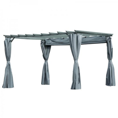 3,6 x 3 m Pergola-Pavillion Abnehmbare Dach Sonnenschutz Grau - Palo24